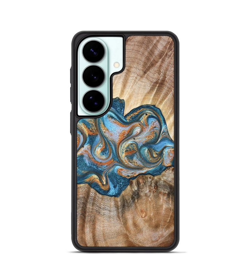 Galaxy S26 Wood Phone Case - Aracely (Teal & Gold, 823459)
