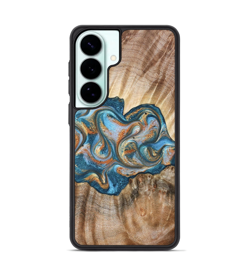 Galaxy S26 Plus Wood Phone Case - Aracely (Teal & Gold, 823459)