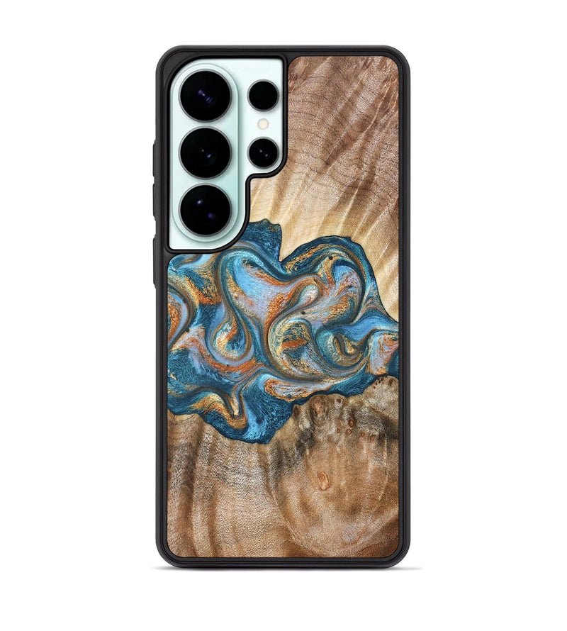 Galaxy S26 Ultra Wood Phone Case - Aracely (Teal & Gold, 823459)