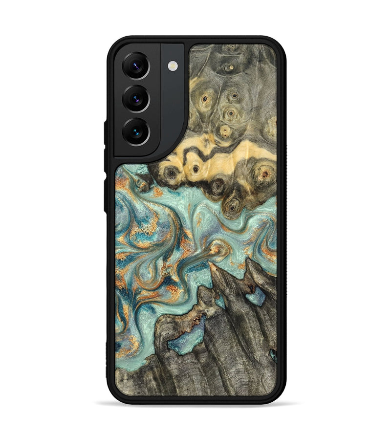 Galaxy S22 Plus Wood Phone Case - Glenna (Teal & Gold, 823460)