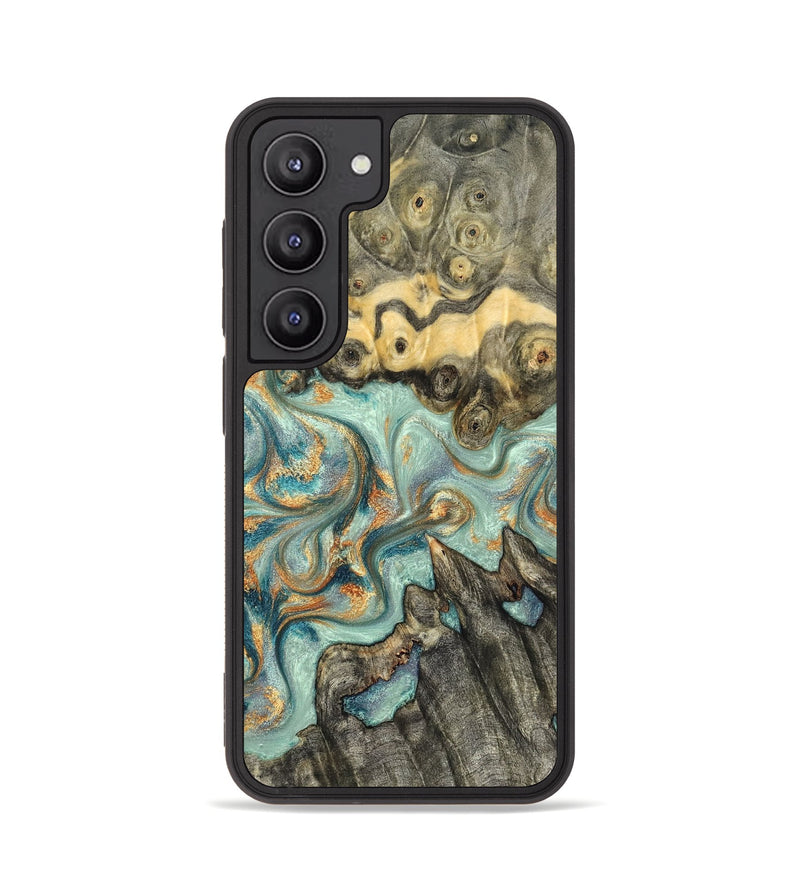Galaxy S23 Wood Phone Case - Glenna (Teal & Gold, 823460)