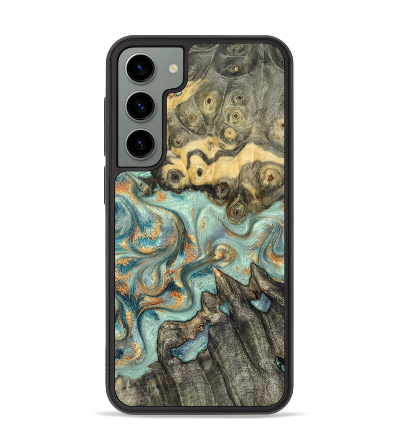 Galaxy S23 Plus Wood Phone Case - Glenna (Teal & Gold, 823460)