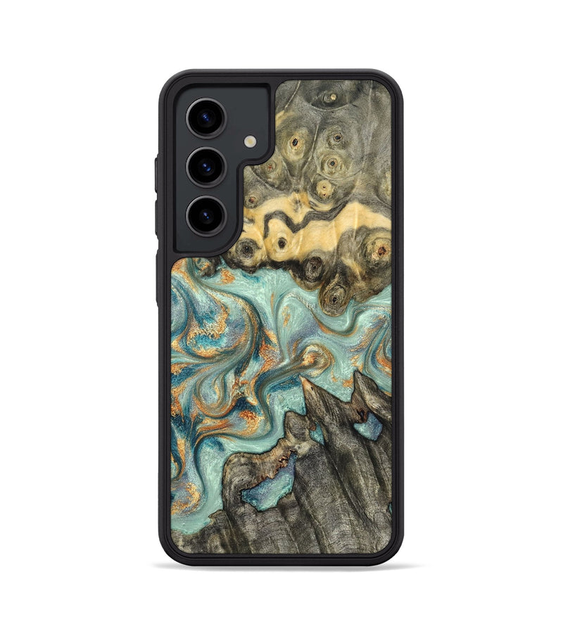 Galaxy S24 Wood Phone Case - Glenna (Teal & Gold, 823460)