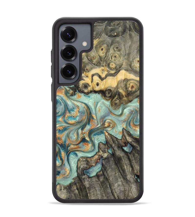 Galaxy S25 Plus Wood Phone Case - Glenna (Teal & Gold, 823460)