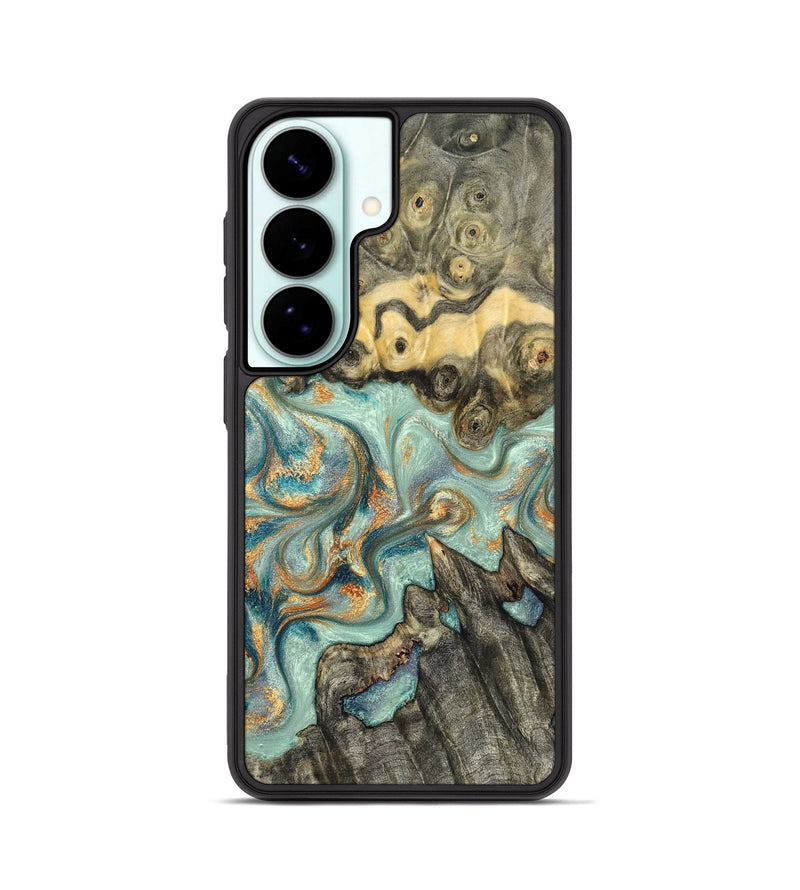 Galaxy S26 Wood Phone Case - Glenna (Teal & Gold, 823460)