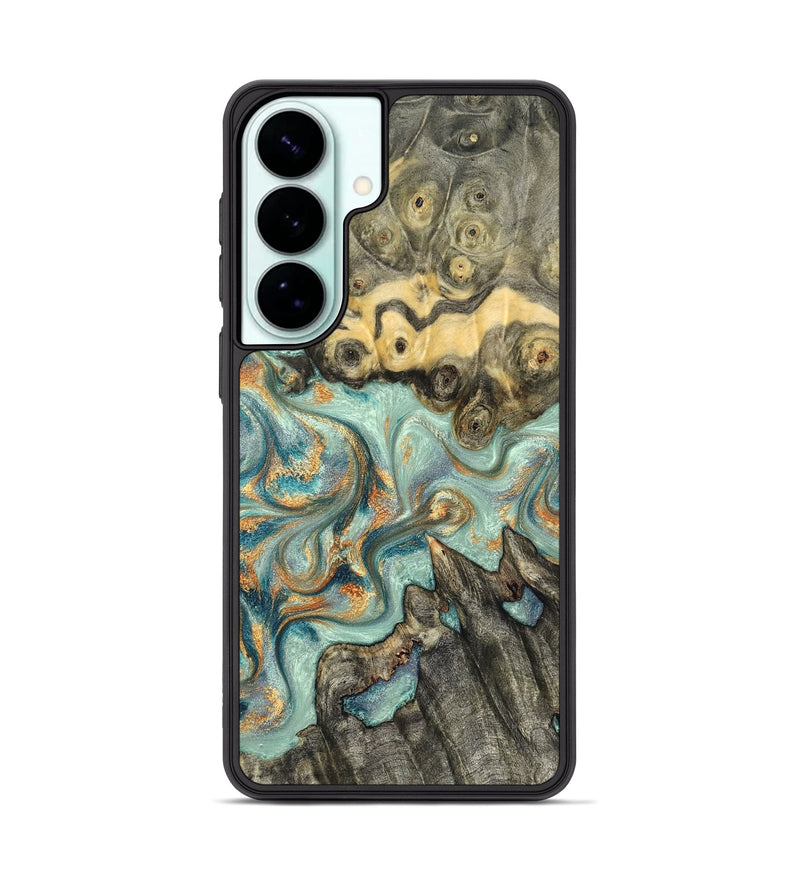 Galaxy S26 Plus Wood Phone Case - Glenna (Teal & Gold, 823460)