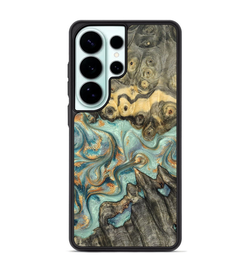 Galaxy S26 Ultra Wood Phone Case - Glenna (Teal & Gold, 823460)