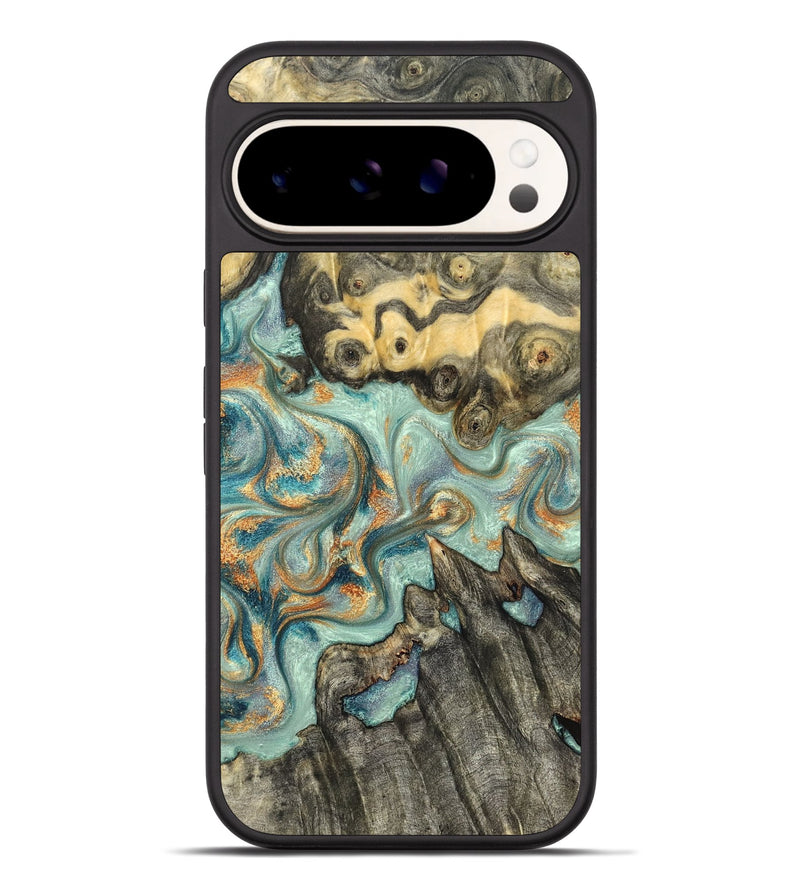 Pixel 9 Pro XL Wood Phone Case - Glenna (Teal & Gold, 823460)