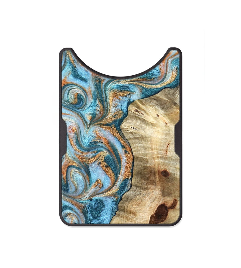 Alloy Wood Wallet - Abe (Teal & Gold, 823461)