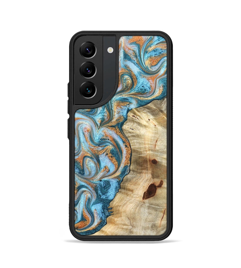 Galaxy S22 Wood Phone Case - Abe (Teal & Gold, 823461)