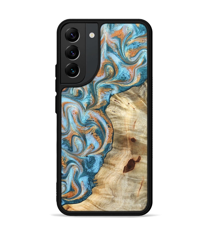 Galaxy S22 Plus Wood Phone Case - Abe (Teal & Gold, 823461)