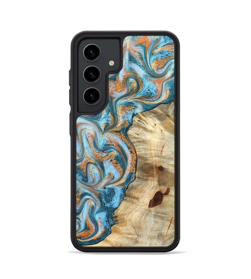 Galaxy S24 Wood Phone Case - Abe (Teal & Gold, 823461)