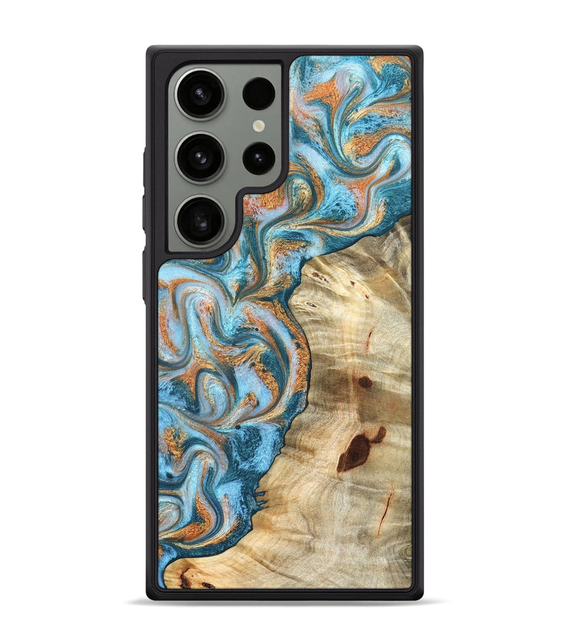 Galaxy S24 Ultra Wood Phone Case - Abe (Teal & Gold, 823461)
