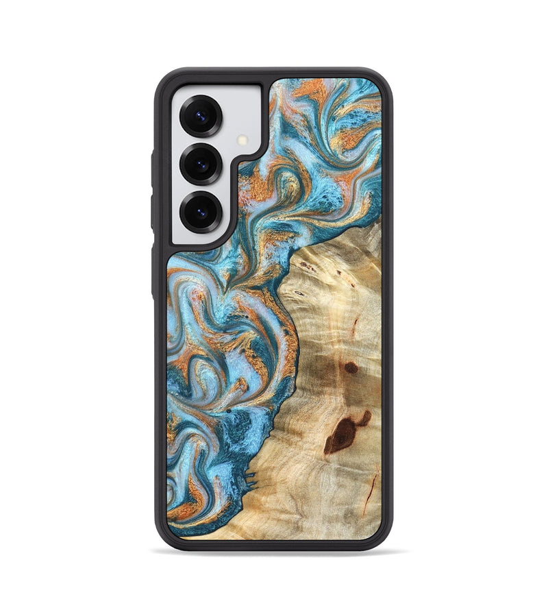 Galaxy S25 Wood Phone Case - Abe (Teal & Gold, 823461)