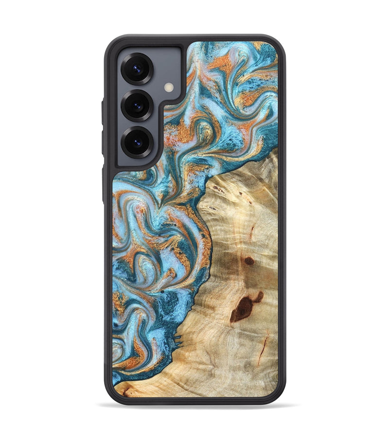 Galaxy S25 Plus Wood Phone Case - Abe (Teal & Gold, 823461)