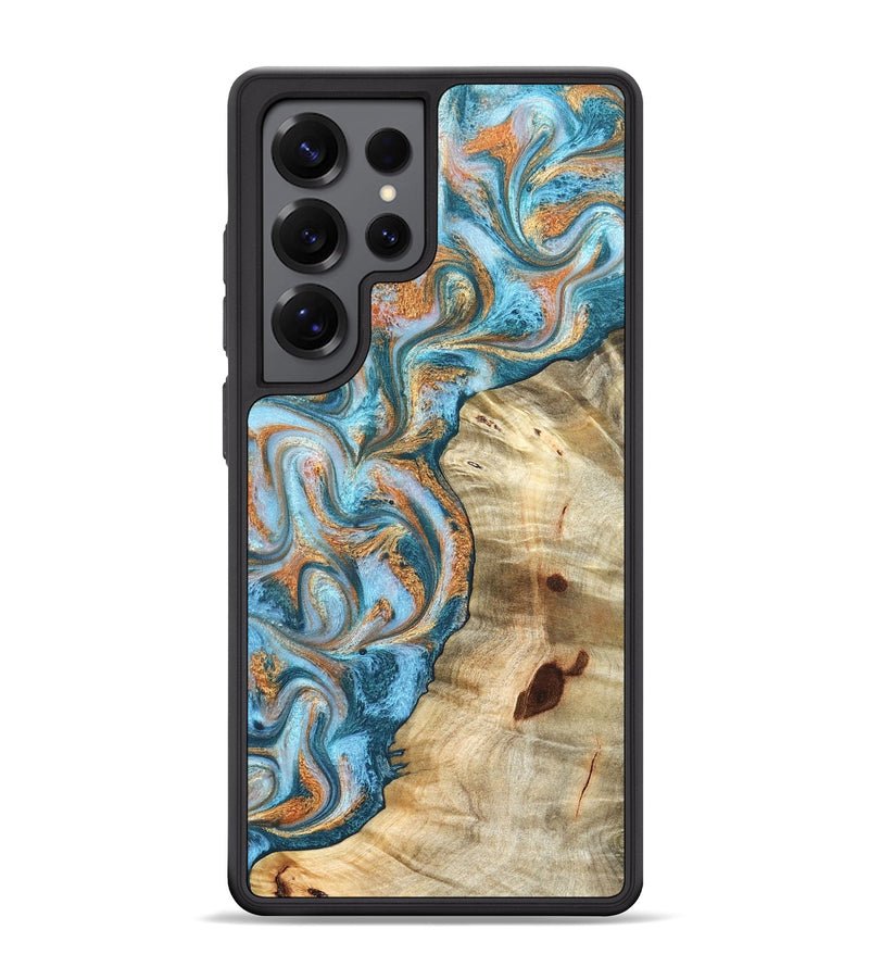 Galaxy S25 Ultra Wood Phone Case - Abe (Teal & Gold, 823461)
