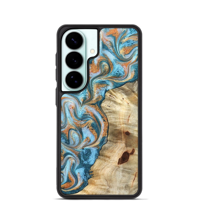 Galaxy S26 Wood Phone Case - Abe (Teal & Gold, 823461)