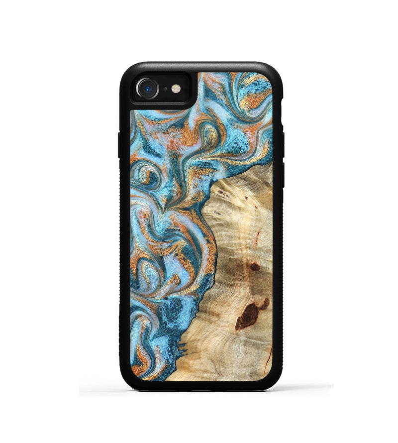 iPhone SE Wood Phone Case - Abe (Teal & Gold, 823461)