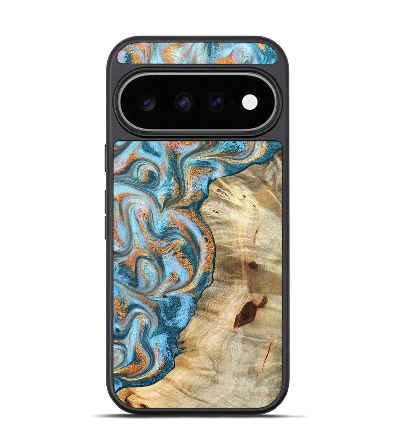 Pixel 11 Pro Wood Phone Case - Abe (Teal & Gold, 823461)