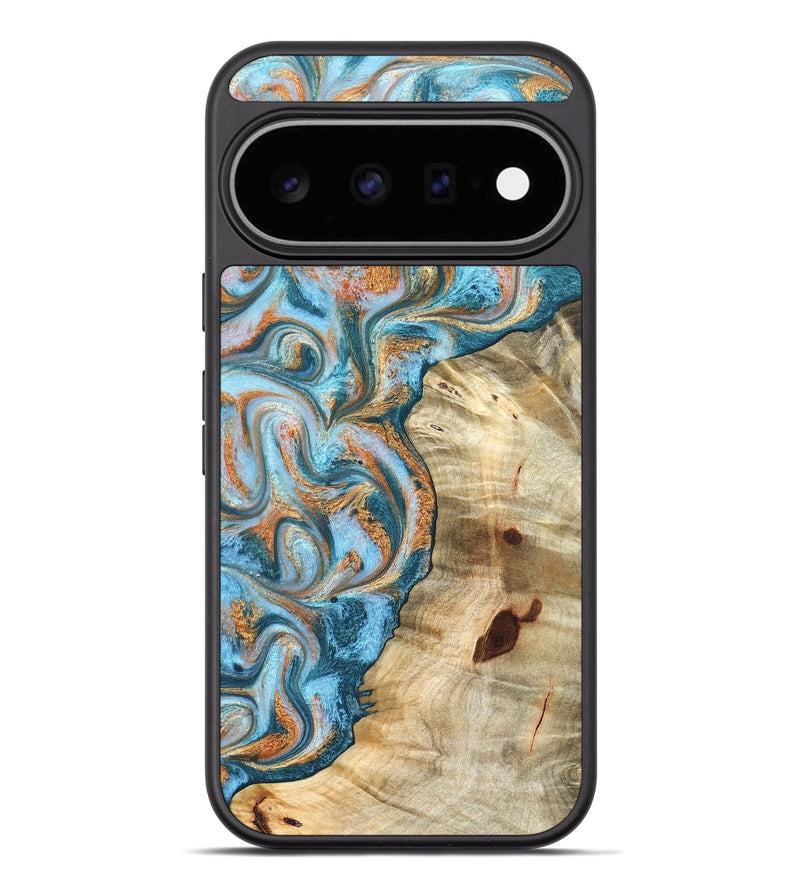 Pixel 11 Pro XL Wood Phone Case - Abe (Teal & Gold, 823461)