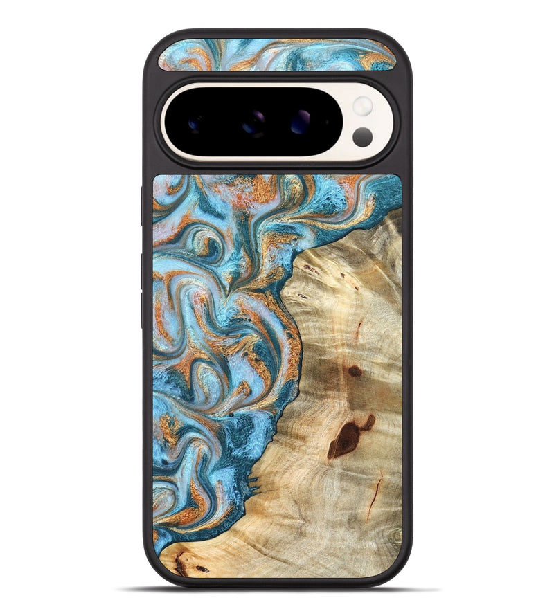 Pixel 9 Pro XL Wood Phone Case - Abe (Teal & Gold, 823461)