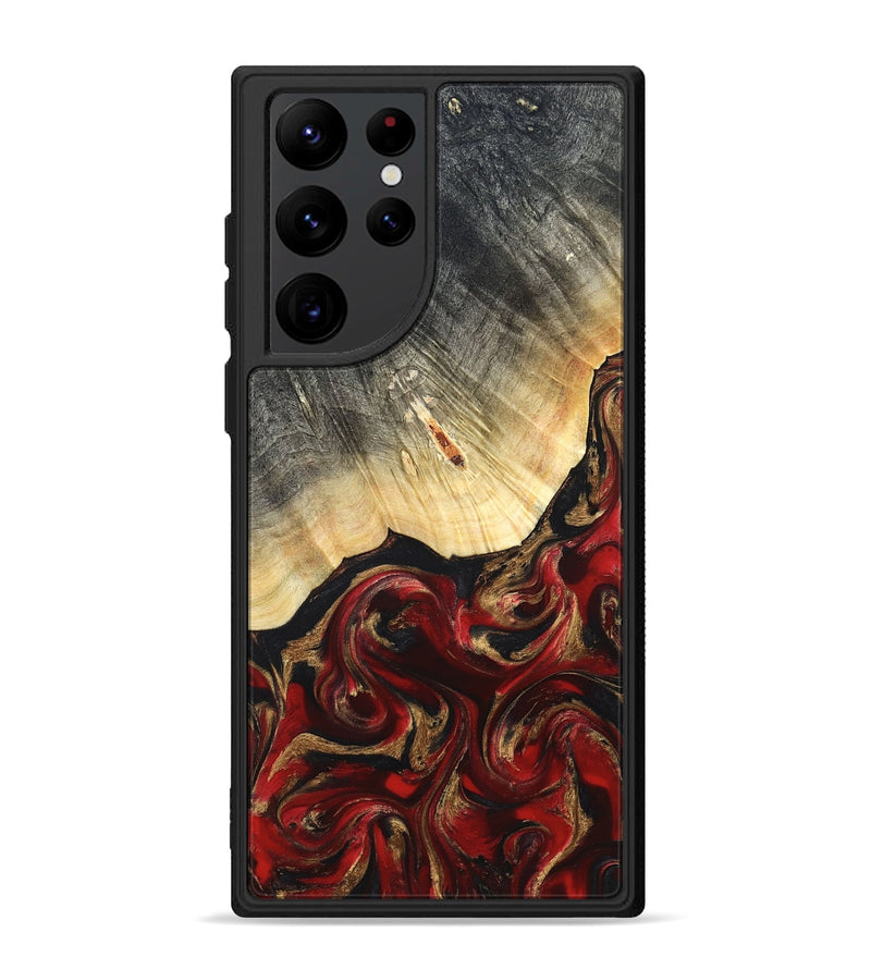 Galaxy S22 Ultra Wood Phone Case - Dovie (Red, 823462)