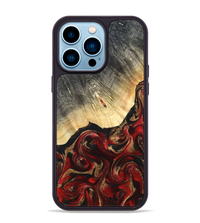 iPhone 14 Pro Max Wood Phone Case - Dovie (Red, 823462)