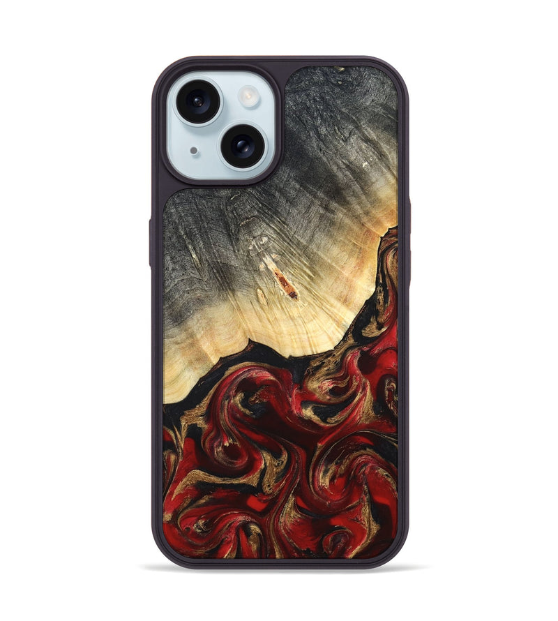 iPhone 15 Wood Phone Case - Dovie (Red, 823462)