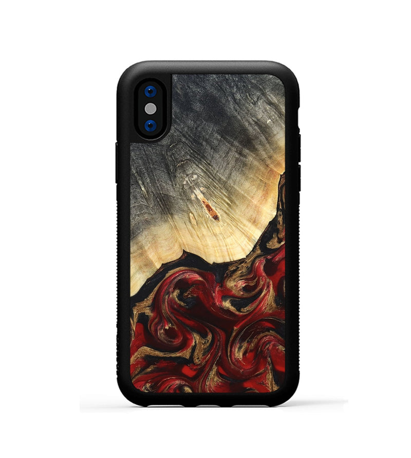 iPhone Xs Wood Phone Case - Dovie (Red, 823462)