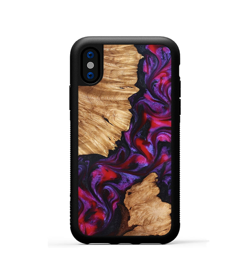 iPhone Xs Wood Phone Case - Alton (Red, 823463)