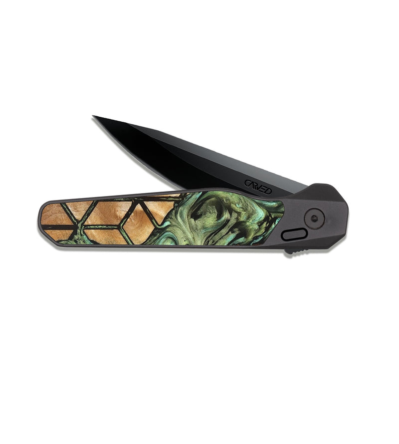 EDC Dark Slate Wood Pocket Knife - Elvis (Pattern, 823468)
