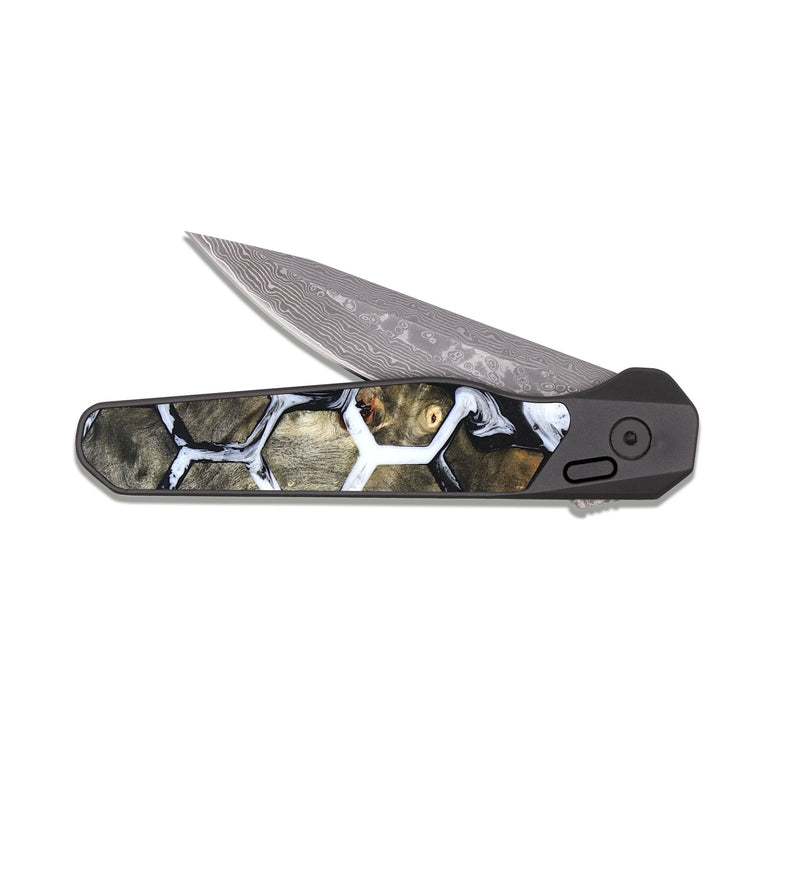 EDC Dark Damascus Wood Pocket Knife - Josh (Pattern, 823469)