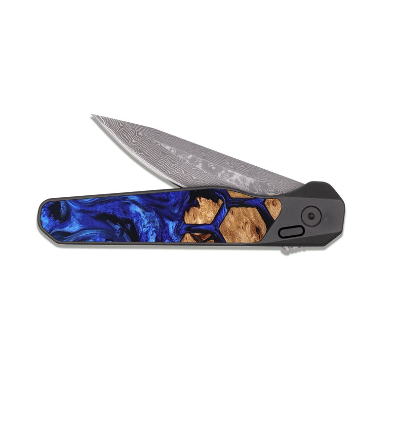EDC Dark Damascus Wood Pocket Knife - Nestor (Ancient Olive, 823473)