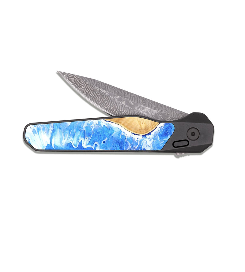EDC Dark Damascus Wood Pocket Knife - Piper (Coastal, 823477)