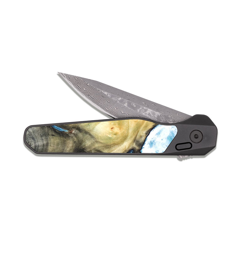 EDC Dark Damascus Wood Pocket Knife - Kaylen (Coastal, 823478)