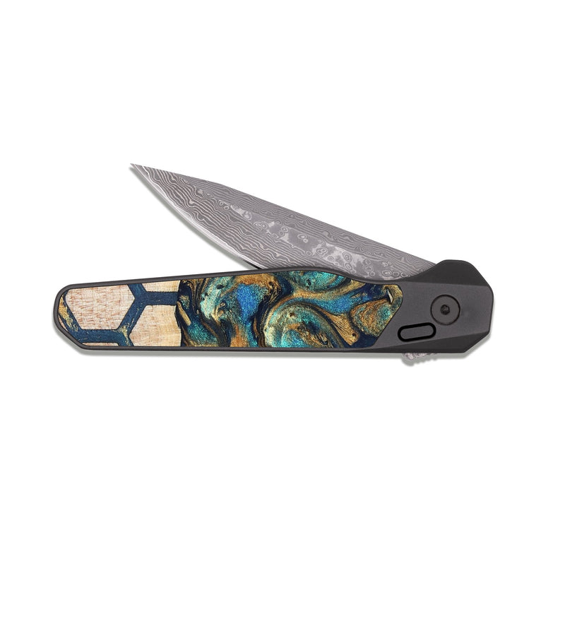 EDC Dark Damascus Wood Pocket Knife - Jadon (Pattern, 823481)