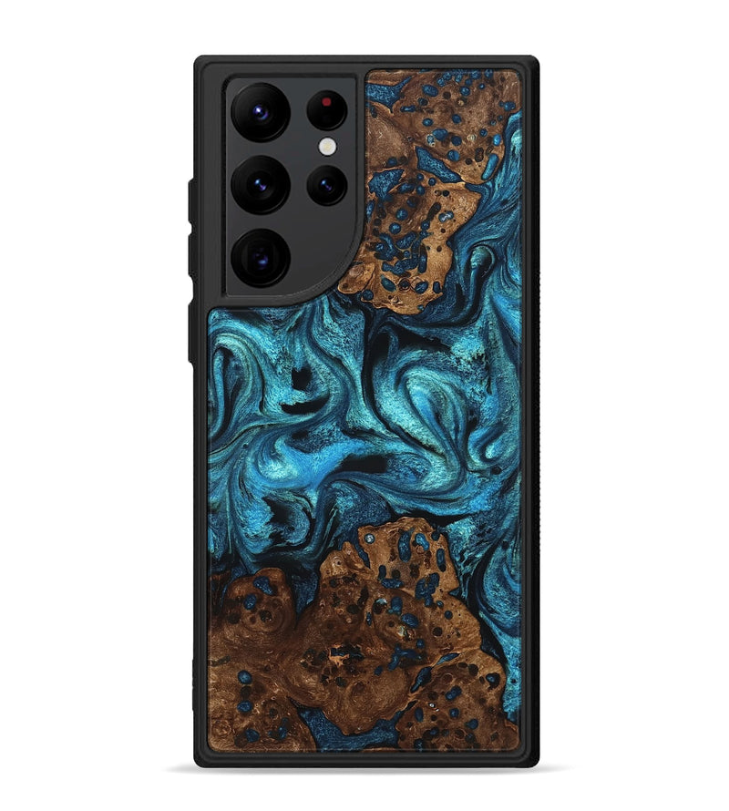 Galaxy S22 Ultra Wood Phone Case - Lovie (Blue, 823482)