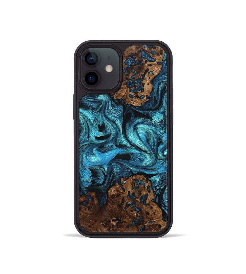 iPhone 12 mini Wood Phone Case - Lovie (Blue, 823482)