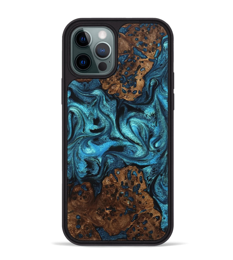 iPhone 12 Pro Max Wood Phone Case - Lovie (Blue, 823482)