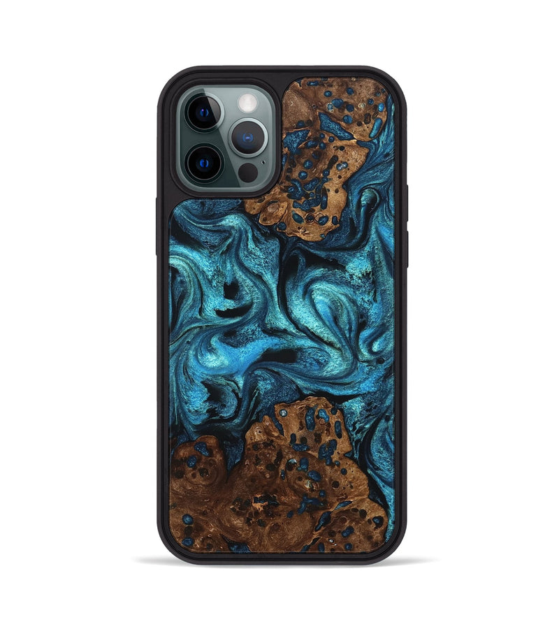 iPhone 12 Pro Wood Phone Case - Lovie (Blue, 823482)