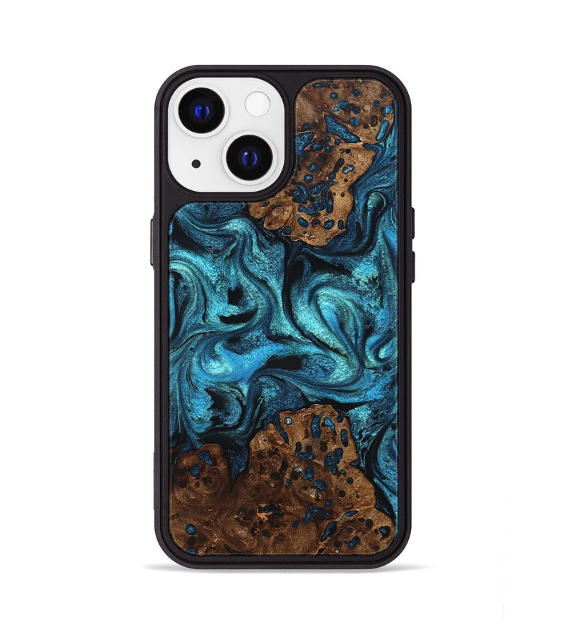 iPhone 13 Wood Phone Case - Lovie (Blue, 823482)