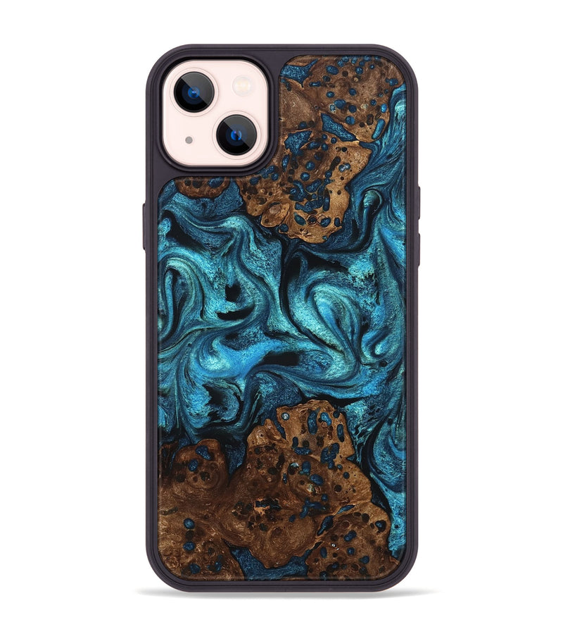 iPhone 14 Plus Wood Phone Case - Lovie (Blue, 823482)
