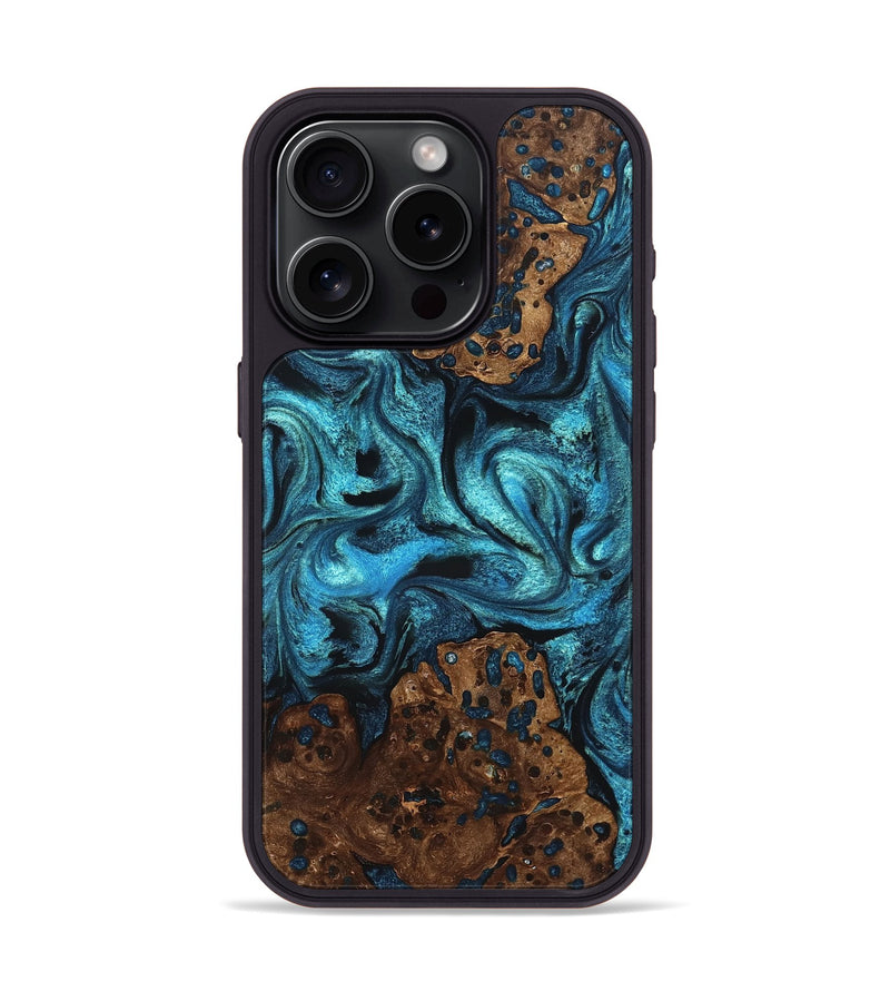 iPhone 15 Pro Wood Phone Case - Lovie (Blue, 823482)