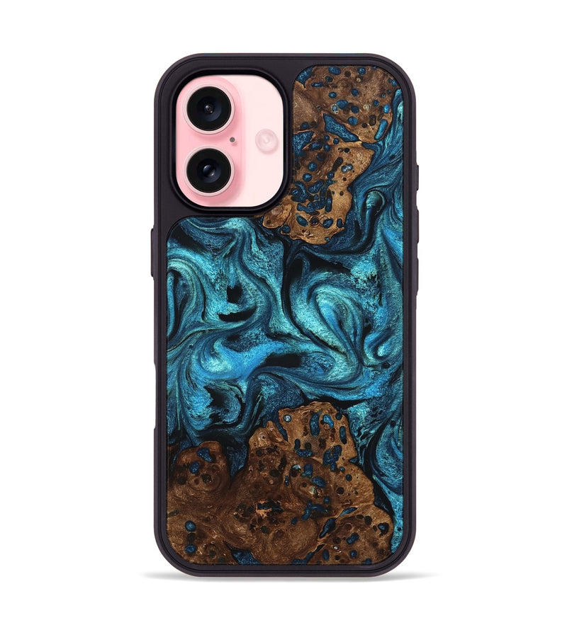 iPhone 16 Wood Phone Case - Lovie (Blue, 823482)