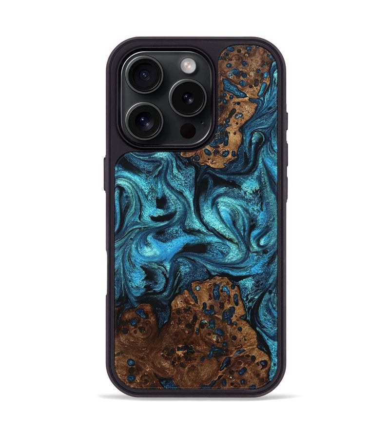 iPhone 16 Pro Wood Phone Case - Lovie (Blue, 823482)