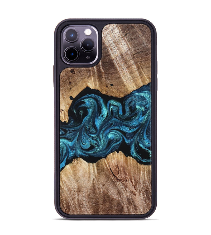 iPhone 11 Pro Max Wood Phone Case - Robert (Blue, 823483)