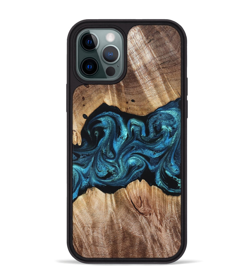 iPhone 12 Pro Max Wood Phone Case - Robert (Blue, 823483)
