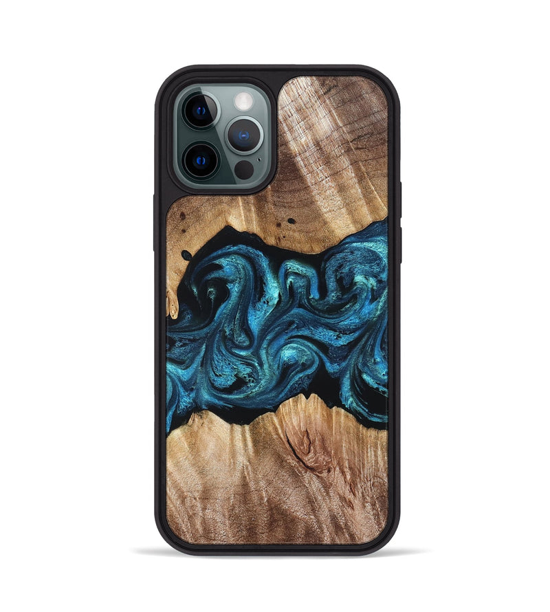 iPhone 12 Pro Wood Phone Case - Robert (Blue, 823483)