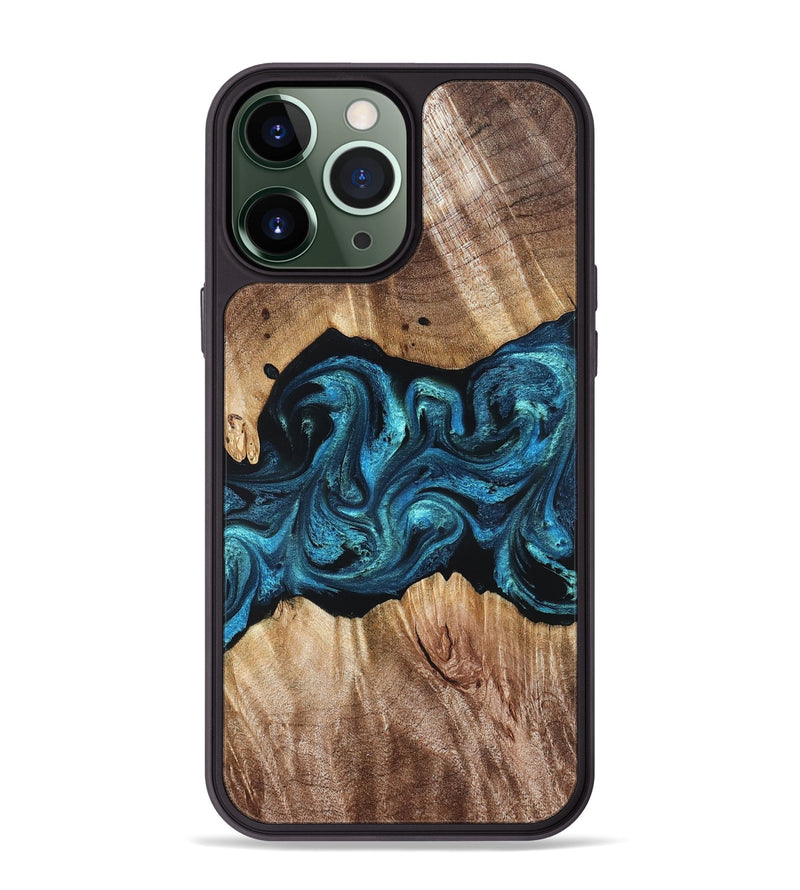 iPhone 13 Pro Max Wood Phone Case - Robert (Blue, 823483)