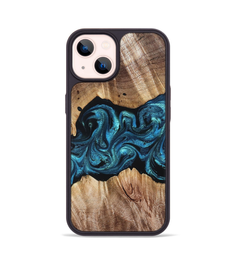iPhone 14 Wood Phone Case - Robert (Blue, 823483)